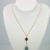 Aquamarine & Ruby Cabochon Necklace - model #2