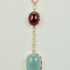 Aquamarine & Ruby Cabochon Necklace