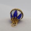 Vintage Guilloche Enamel Egg Charm & Chain - top angle