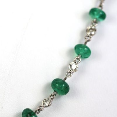 Diamond & Emerald Bead Necklace - beads