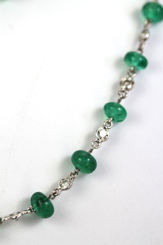 Diamond & Emerald Bead Necklace – beads