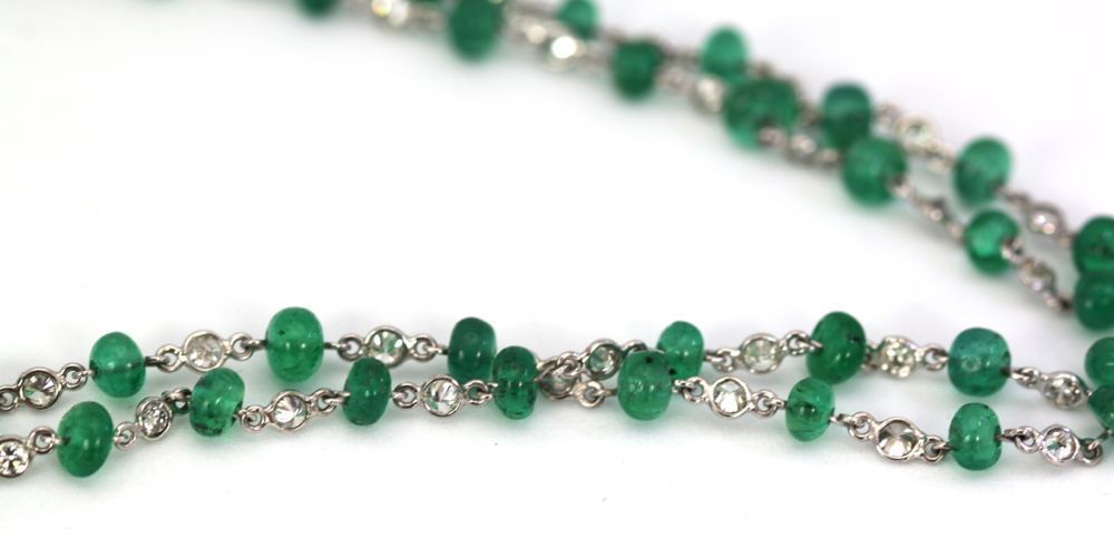 Diamond & Emerald Bead Necklace – beads #2