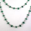 Diamond & Emerald Bead Necklace - doubled up hanging