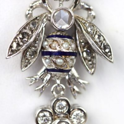 Antique Diamond Fly & Enamel Chain