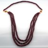 Triple Strand Ruby Bead Necklace with Diamonds - entire