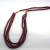 Triple Strand Ruby Bead Necklace with Diamonds - entire #2