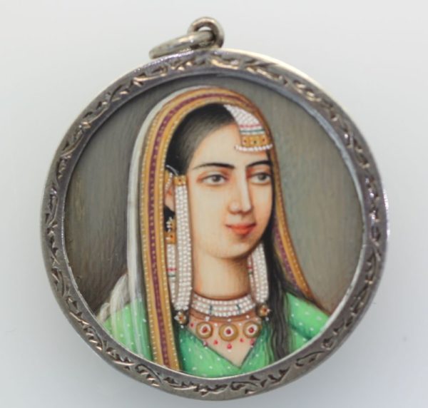 Persian/Indian Hand Painted Portrait Pendant