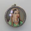 Persian/Indian Hand Painted Portrait Pendant - close up