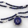 Lapis & Diamond Pendant 18K Beaded Lapis Chain