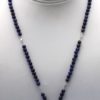 Lapis & Diamond Pendant 18K Beaded Lapis Chain - entire on model