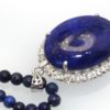 Lapis & Diamond Pendant 18K Beaded Lapis Chain - laying flat