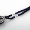 Lapis & Diamond Pendant 18K Beaded Lapis Chain -  back