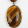 Tigers Eye Necklace 14K Beaded Chain - close up