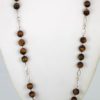 Tigers Eye Necklace 14K Beaded Chain - chain