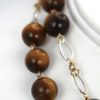 Tigers Eye Necklace 14K Beaded Chain- beads