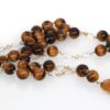 Tigers Eye Necklace 14K Beaded Chain - flat