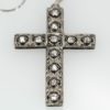 Antique Edwardian Gold & Silver Diamond Cross Pendant