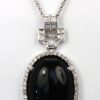 Art Deco Onyx Pendant Diamond Surround - detail
