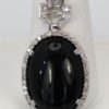 Art Deco Onyx Pendant Diamond Surround - pendant only