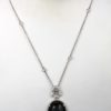 Art Deco Onyx Pendant Diamond Surround  - model entire