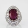 Ruby & Diamond Ring 18k White Gold