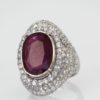 Ruby & Diamond Ring 18k White Gold - right angle