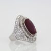 Ruby & Diamond Ring 18k White Gold - left side