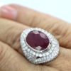 Ruby & Diamond Ring 18k White Gold - on finger