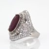 Ruby & Diamond Ring 18k White Gold - right side