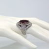 Ruby & Diamond Ring 18k White Gold - model side