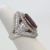 Ruby & Diamond Ring 18k White Gold - left side detail