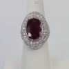 Ruby & Diamond Ring 18k White Gold - detail