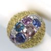 David Webb Fancy Sapphire Bombe Ring - close up