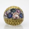 David Webb Fancy Sapphire Bombe Ring - detail