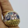 David Webb Fancy Sapphire Bombe Ring - on finger