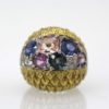 David Webb Fancy Sapphire Bombe Ring - close up #2