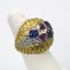 David Webb Fancy Sapphire Bombe Ring - model side angle