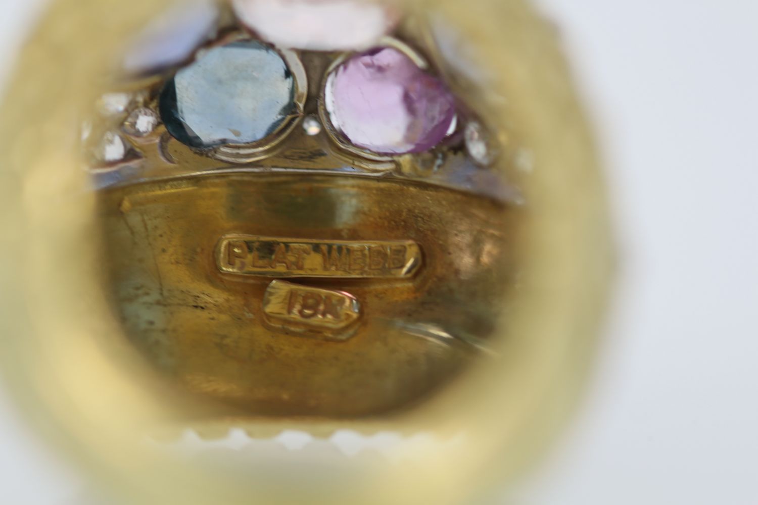 David Webb Fancy Sapphire Bombe Ring – engraving #2