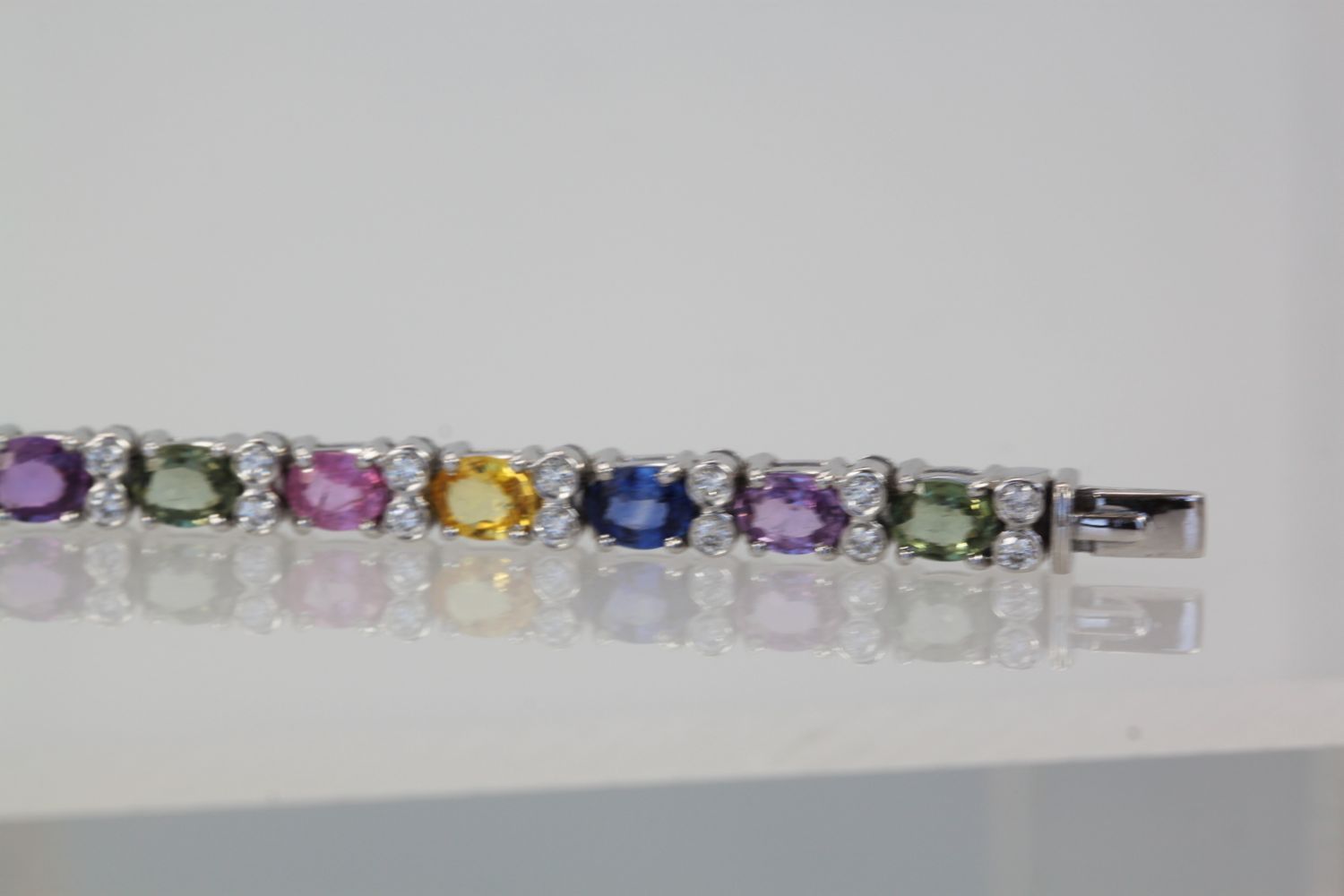 Multi Colored Fancy Sapphire Diamond Bracelet – clasp