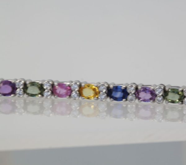 Multi Colored Fancy Sapphire Diamond Bracelet - partial