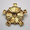 Vintage Gold Starburst Cross Pendant/Brooch - back