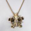 Vintage Gold Starburst Cross Pendant/Brooch - with necklace