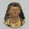 Huge Egyptian Revival Pharaoh Brooch 18K - close up