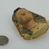 Huge Egyptian Revival Pharaoh Brooch 18K - scale