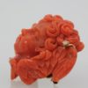 Antique Hand Carved Coral Putti Cherub Angel Brooch - left side