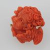 Antique Hand Carved Coral Putti Cherub Angel Brooch - right angle