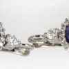 Tanzanite Cabochon Diamond Earrings - set