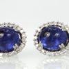 Tanzanite Cabochon Diamond Earrings