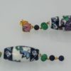 Uploaded ToDangle/Drop Ceramic Emerald, Sapphire, Rhodolite Earrings - on side
