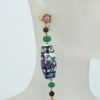 Uploaded ToDangle/Drop Ceramic Emerald, Sapphire, Rhodolite Earrings - detail